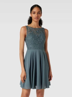 Sukienka mini z kwiatowym obszyciem koronką Laona