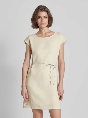 Sukienka mini z lnu w jednolitym kolorze model ‘Tila’ Mazine