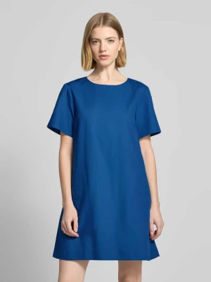 Sukienka mini z lnu z mieszanka bawełny i lnu model 'ALOA' Weekend Max Mara Królewski niebieski