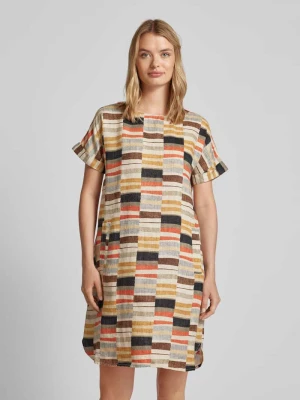 Sukienka mini z lnu ze wzorem na całej powierzchni Christian Berg Woman