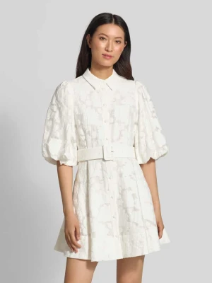 Sukienka mini z mieszanka wiskozy model 'Antya' Ted Baker Biały