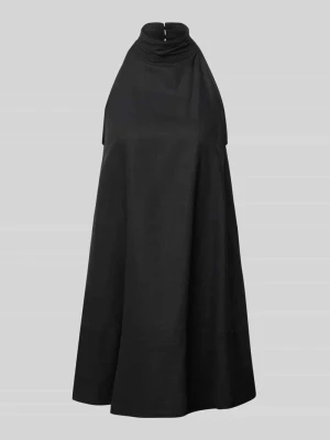 sukienka mini z mieszanki lnu z wiązaniem na szyi model 'SARA' Topshop
