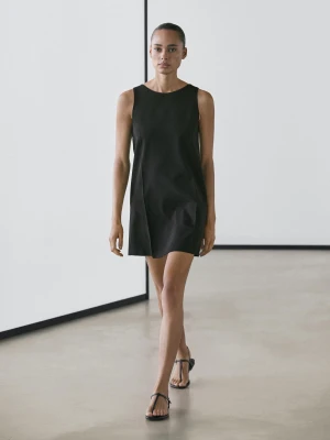 Sukienka Mini Z Mieszanki Wełny - Czarny - - Massimo Dutti - Kobieta