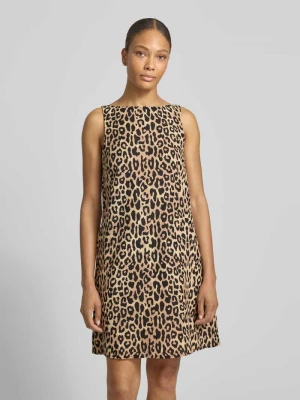 Sukienka mini z mieszanki wiskozy z dekoltem w łódkę model 'PRISILLA' Vila