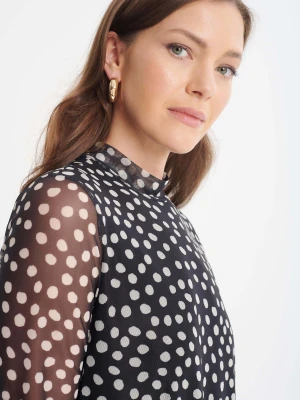 Sukienka mini z nadrukiem w nieregularne groszki Greenpoint