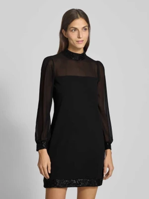 Sukienka mini z półprzezroczystego materiału z cekinami Apricot