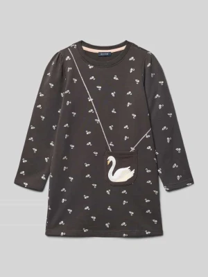 Sukienka mini z prążkowanym, okrągłym dekoltem BLUE SEVEN