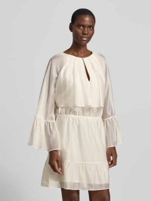 sukienka mini z rozszerzanymi rękawami i falbanami Liu Jo White