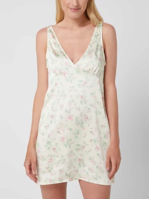 Sukienka mini z satyny z kwiatowym wzorem model ‘Cherry’ Gina Tricot