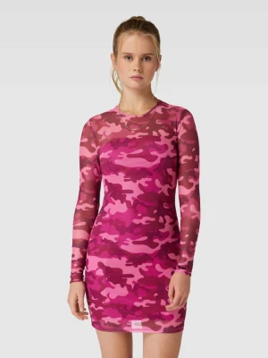 Sukienka mini z siateczki z długim rękawem REVIEW