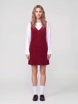 Sukienka mini z mieszanki bawełny Marc O'Polo Ciemnoczerwony