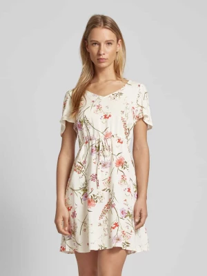 Sukienka mini z wiskozy z kwiatowym wzorem model ‘EASY JOY’ Vero Moda