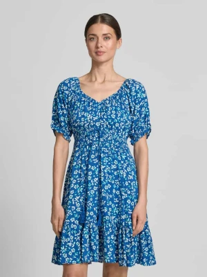 Sukienka mini z wiskozy z trokiem i ozdobnymi chwostami Apricot