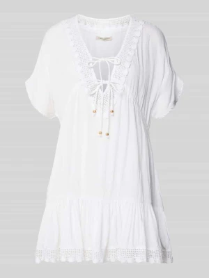 sukienka mini z wiskozy z wiązaniem model 'AVELLE SEATIME' banana moon