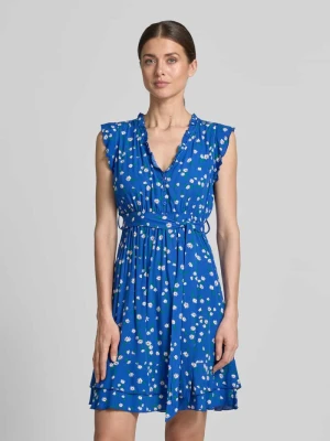 Sukienka mini z wiskozy z wiązanym paskiem Apricot