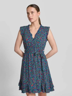 Sukienka mini z wiskozy z wiązanym paskiem Apricot