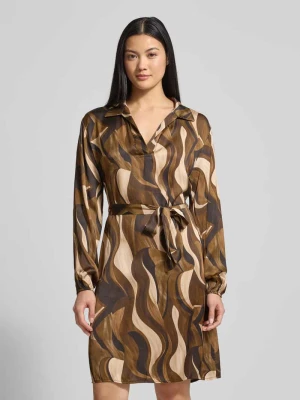 Sukienka mini z wiskozy z wiązanym paskiem model ‘Be44atricee’ ZABAIONE