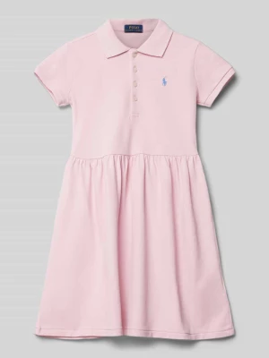 Sukienka mini z wyhaftowanym logo Polo Ralph Lauren Kids