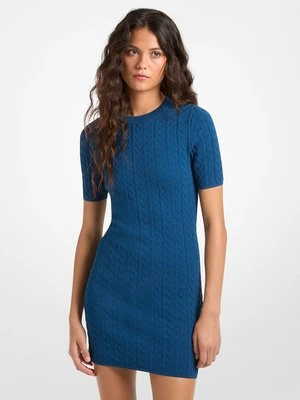 Sukienka mini z wytłoczonym logo MK2000 i żakardowym splotem warkoczowym MICHAEL Michael Kors