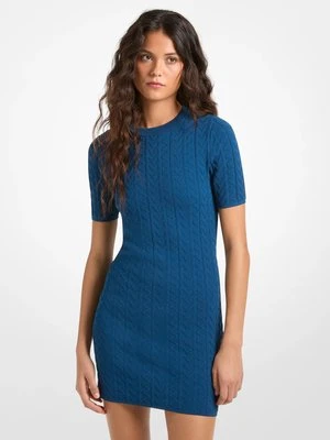 Sukienka mini z wytłoczonym logo MK2000 i żakardowym splotem warkoczowym MICHAEL Michael Kors