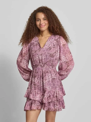 Sukienka mini z wzór paisley w efekt stopniowania REVIEW