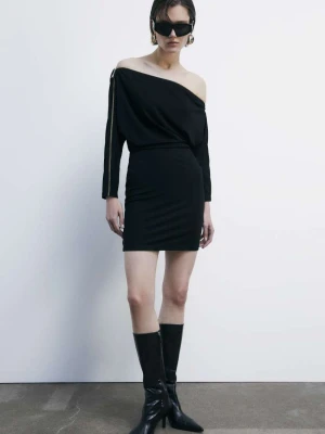 Sukienka mini zapinana na zamek z rozciągliwego dżerseju PATRIZIA PEPE