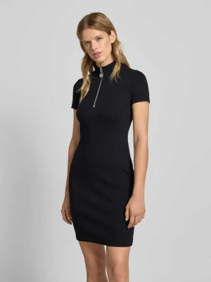 Sukienka mini ze stójką i zamkiem błyskawicznym Hugo Blue