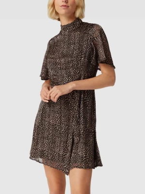 Sukienka mini ze wzorem na całej powierzchni Apricot