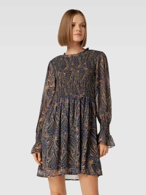 Sukienka mini ze wzorem na całej powierzchni Apricot
