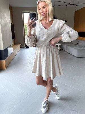 Sukienka Muślinowa Beżowa Astra ClothStore