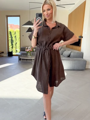 Sukienka Muślinowa Brązowa Lady ClothStore
