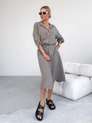 Sukienka Muślinowa Taupe Bella ClothStore