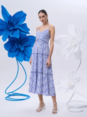 Sukienka na cienkich ramiączkach z kwiatowym printem Greenpoint