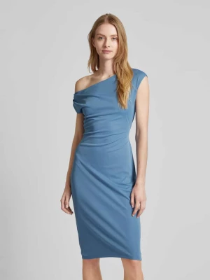 Sukienka na jedno ramię o długości do kolan w jednolitym kolorze Lauren Ralph Lauren
