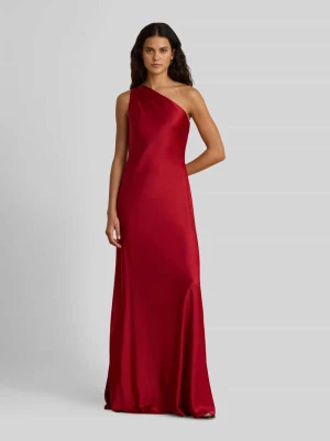 Sukienka na jedno ramię z asymetrycznym dekoltem na plecach Lauren Ralph Lauren Czerwony