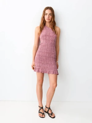 Sukienka na jedno ramię z nadrukiem pastelowy róż - Teen - - MANGO TEEN