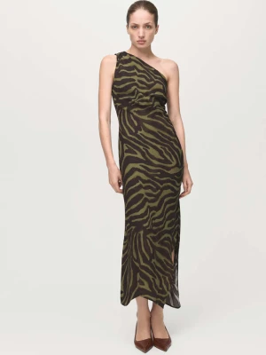 Sukienka na jedno ramię z nadrukiem zielony - Kobieta - - MANGO