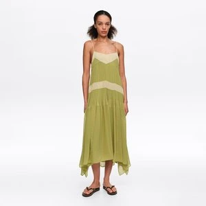 Sukienka na ramiączkach plisowana litera A dwukolorowa BIMBA Y LOLA