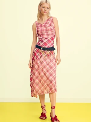 Sukienka na ramiączkach w kratę Desigual