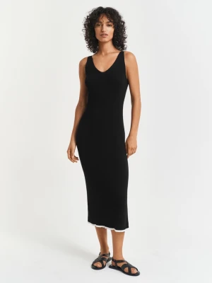 Sukienka na ramiączkach z dzianiny prążkowanej GANT