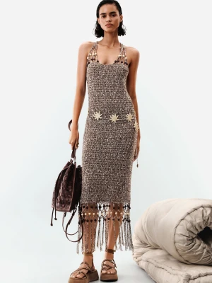 sukienka na ramiączkach z frędzlami Desigual