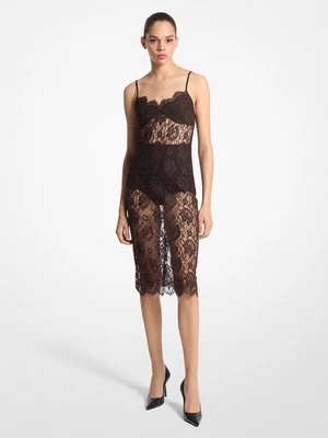 Sukienka na ramiączkach z kwiecistej koronki MICHAEL KORS COLLECTION