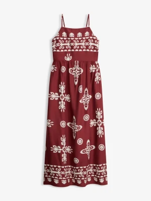 Sukienka na ramiączkach z lejącej wiskozy BonPrix czerwony