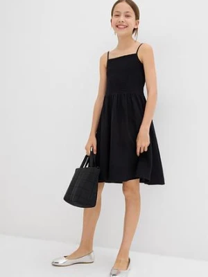 Sukienka na ramiączkach z przewiewnego muślinu bonprix