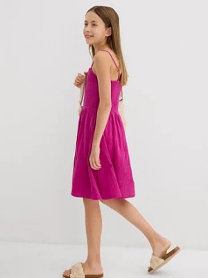 Sukienka na ramiączkach z przewiewnego muślinu bonprix