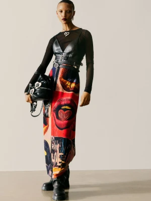 Sukienka na ramiączkach z ustami Desigual