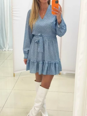 Wiskozowa polska sukienka niebieska Uni Debbie PERFE