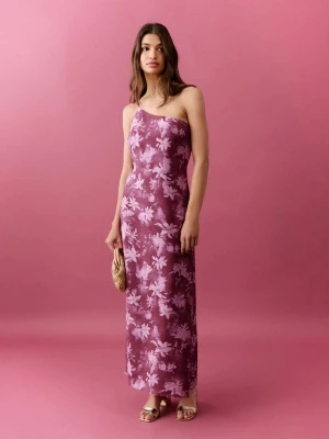 Sukienka o asymetrycznym kroju w kwiaty różowy - Dziewczyna - - MANGO TEEN