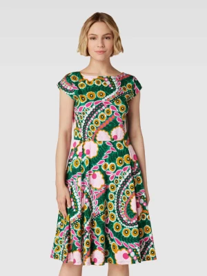 Sukienka o długości do kolan z bawełny z kwiatowym nadrukiem Weekend Max Mara