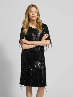 Sukienka o długości do kolan z cekinami i frędzlami milano italy